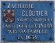 Zach Cloutier plaque
